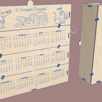 Новогодняя коробка-календарь Мышь