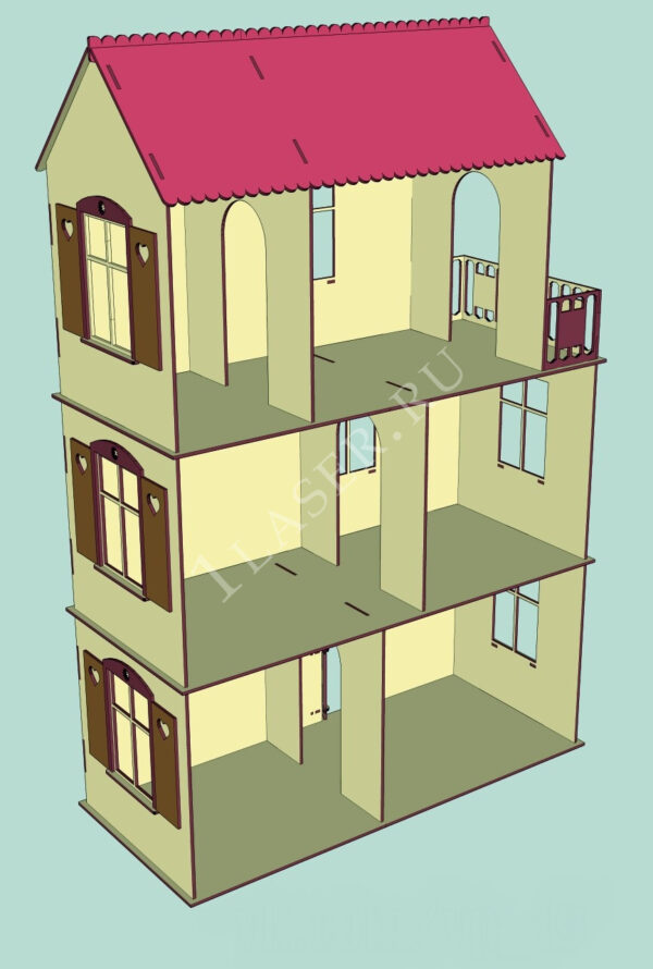 Кукольный домик с балконом