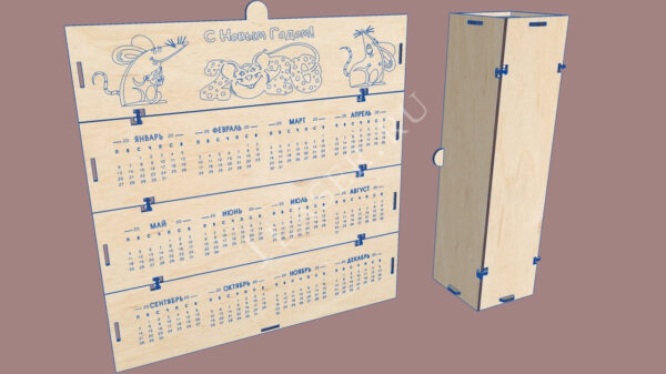 Новогодняя коробка-календарь Мышь