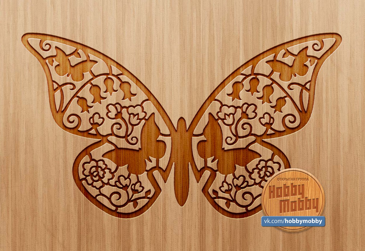 Бабочка макет для резки