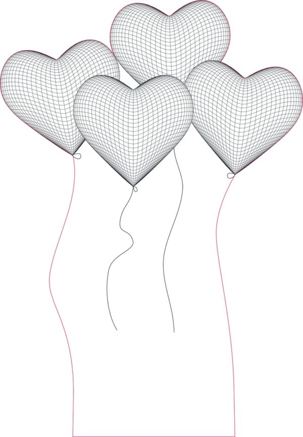 Светильник акрил-воздушные шарики сердечки