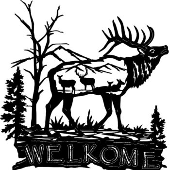 Табличка Welkome с оленями