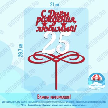 Топперы С днем рождения любимый 25