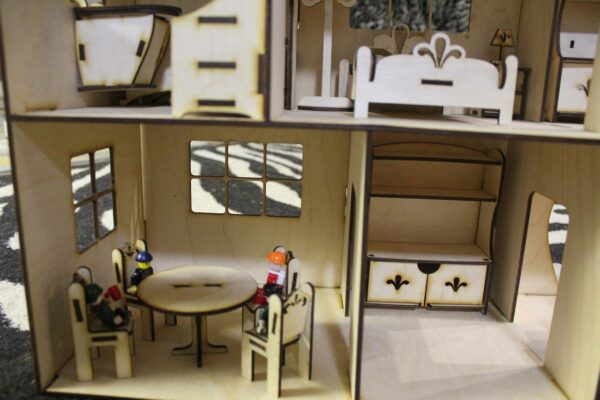 Трёхэтажный домик для кукол, макет исправлен и подготовлен под материал 4 мм